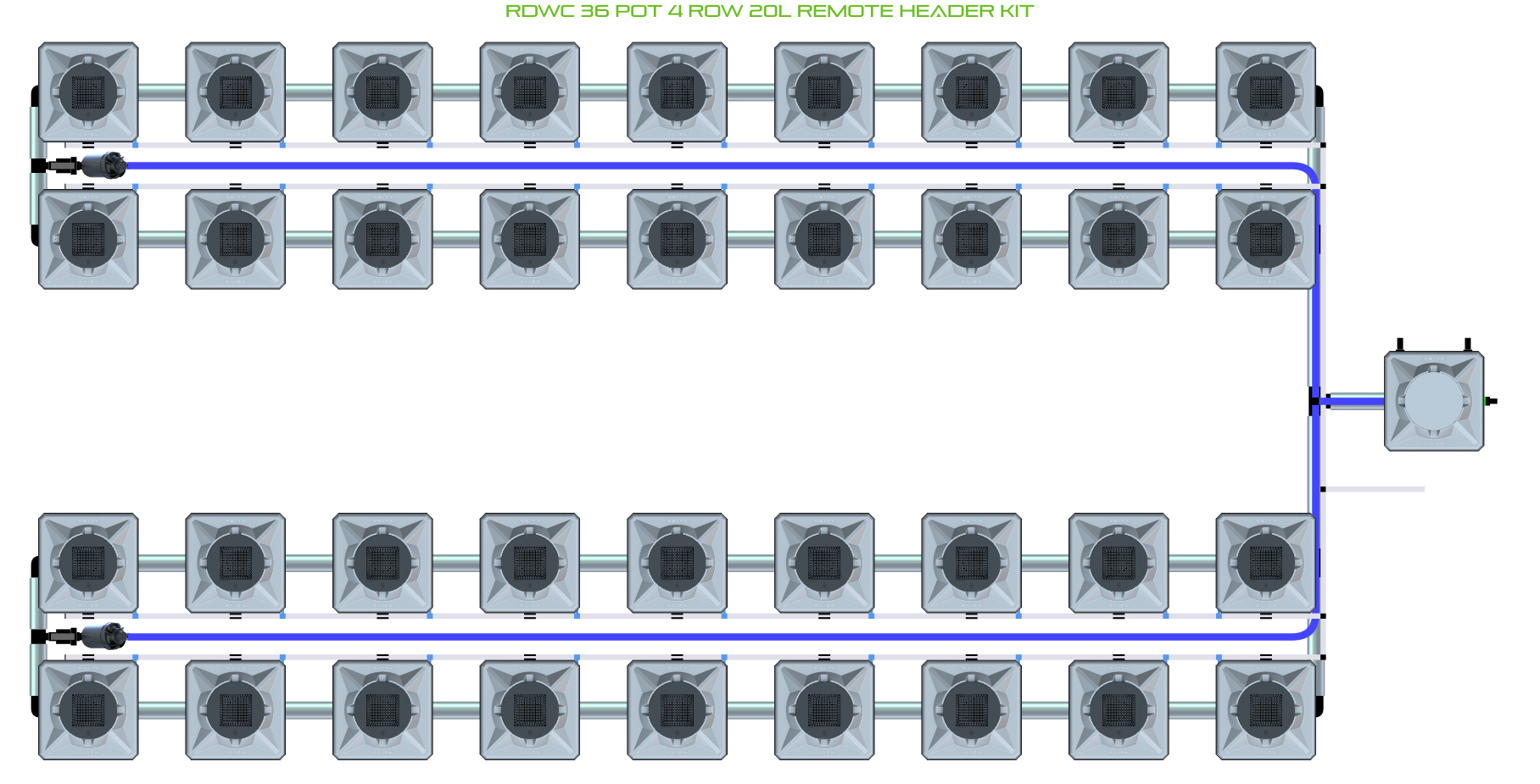 ALIEN RDWC 36 Pot 4 Row Kit