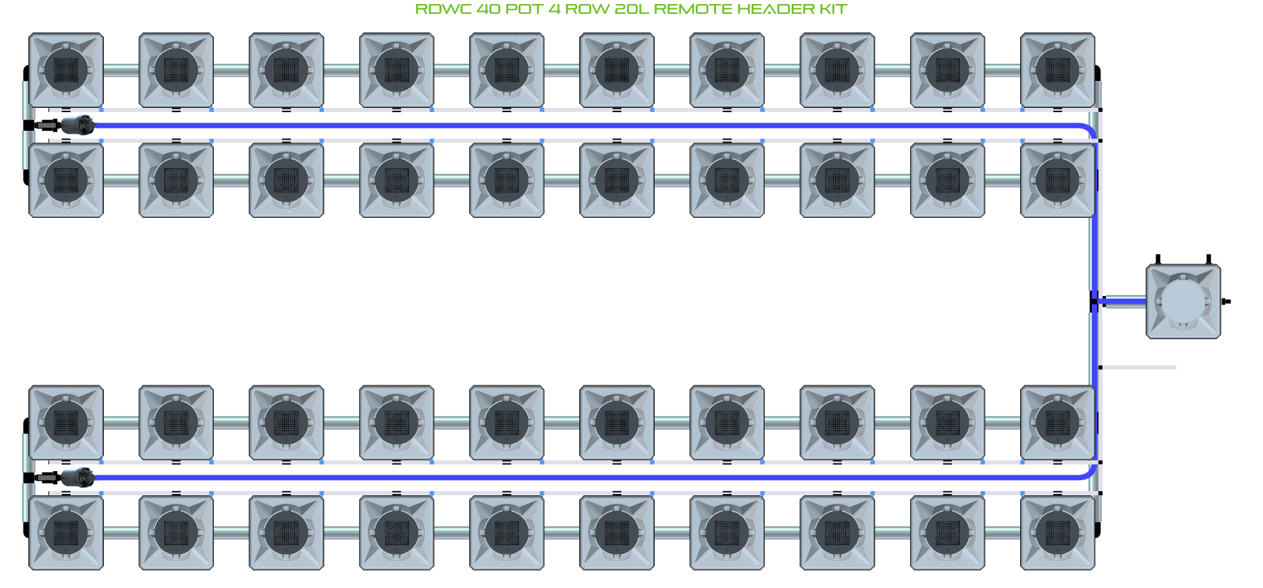 ALIEN RDWC 40 Pot 4 Row Kit