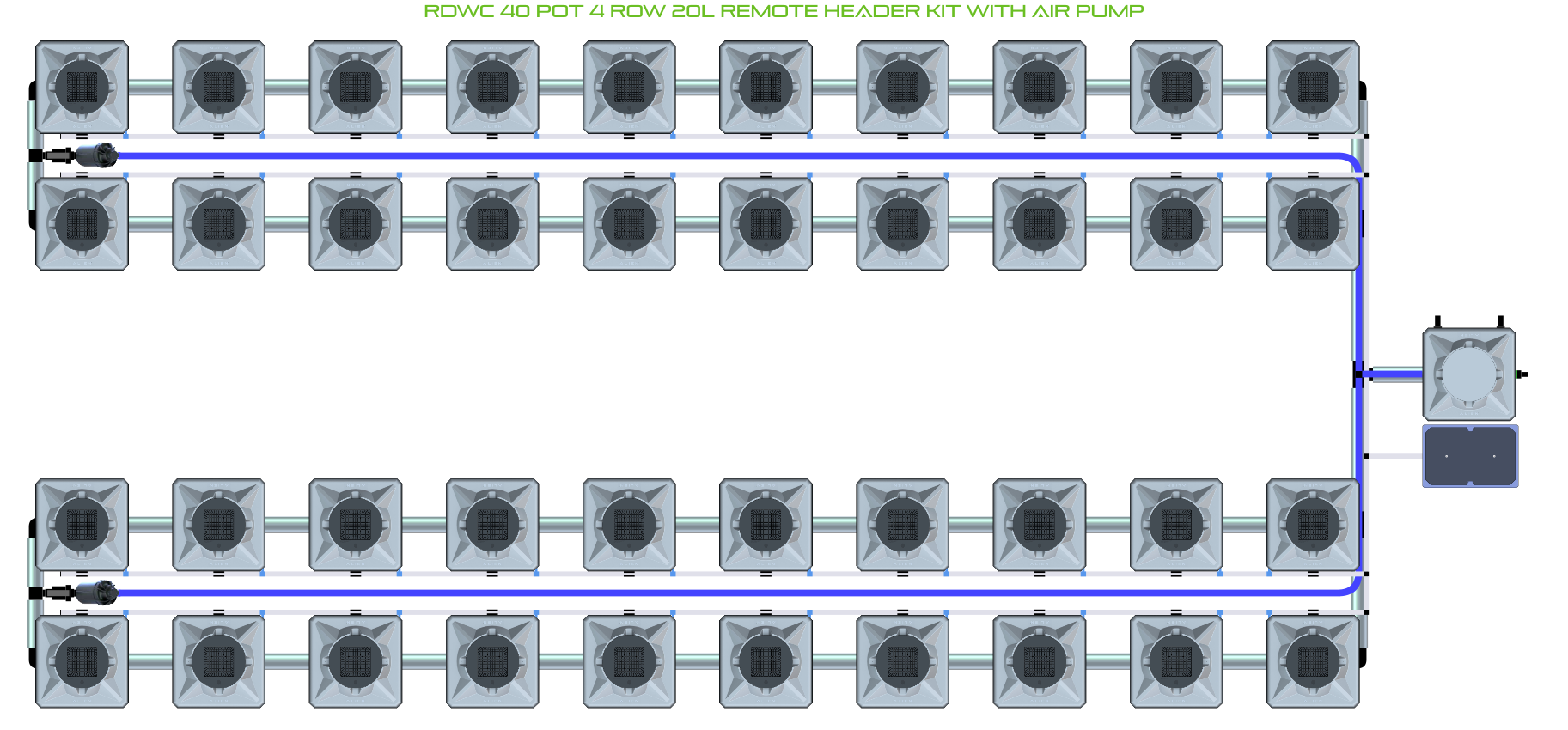 ALIEN RDWC 40 Pot 4 Row Kit