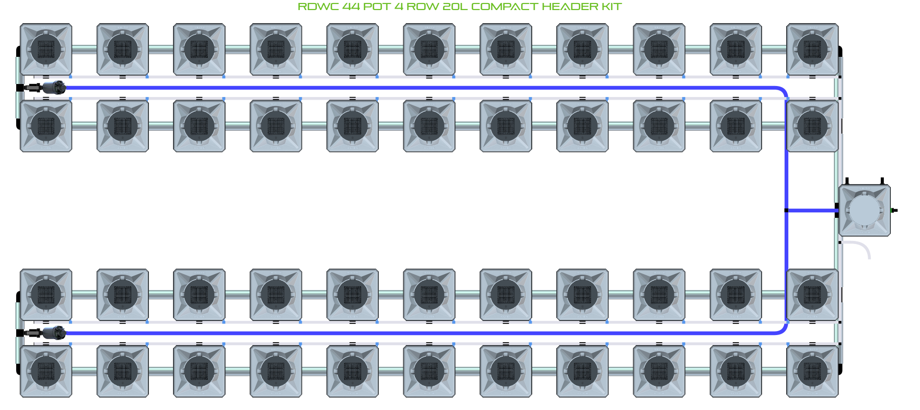 ALIEN RDWC 44 Pot 4 Row Kit
