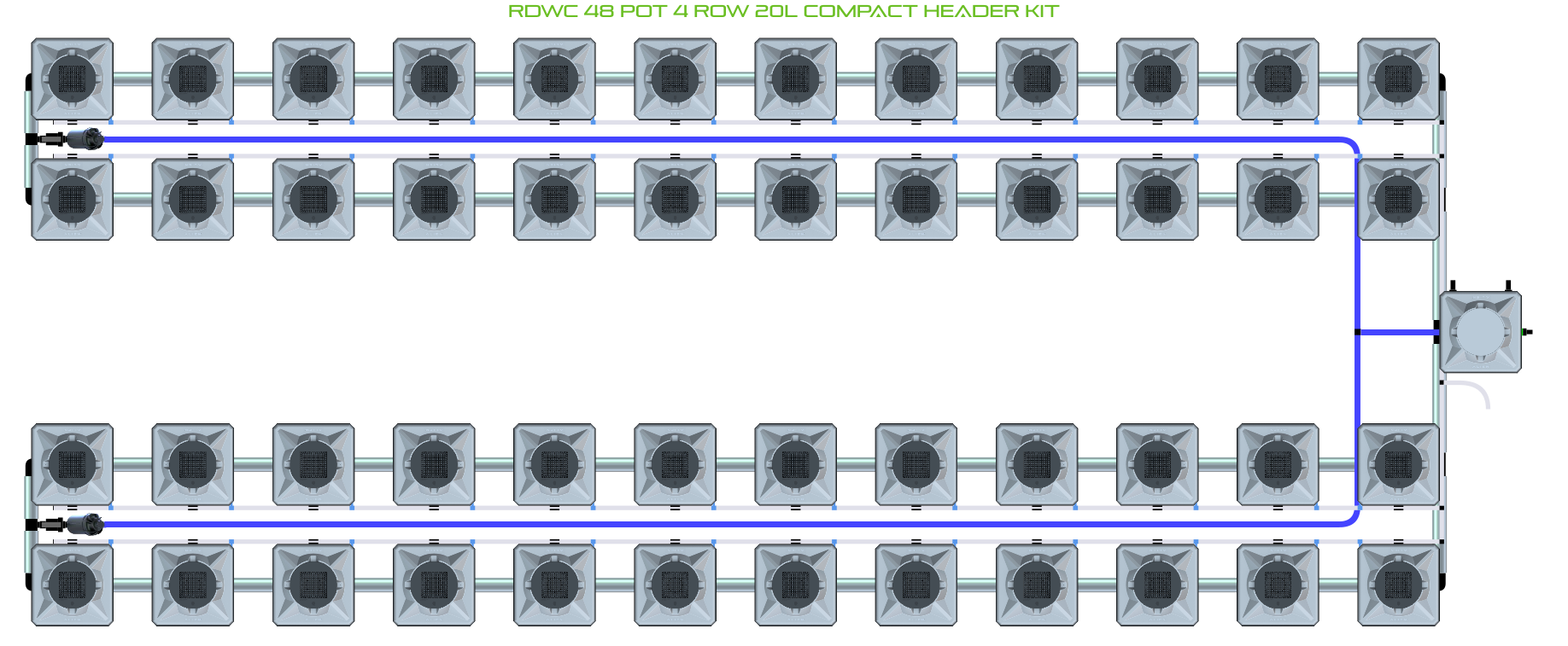 ALIEN RDWC 48 Pot 4 Row Kit