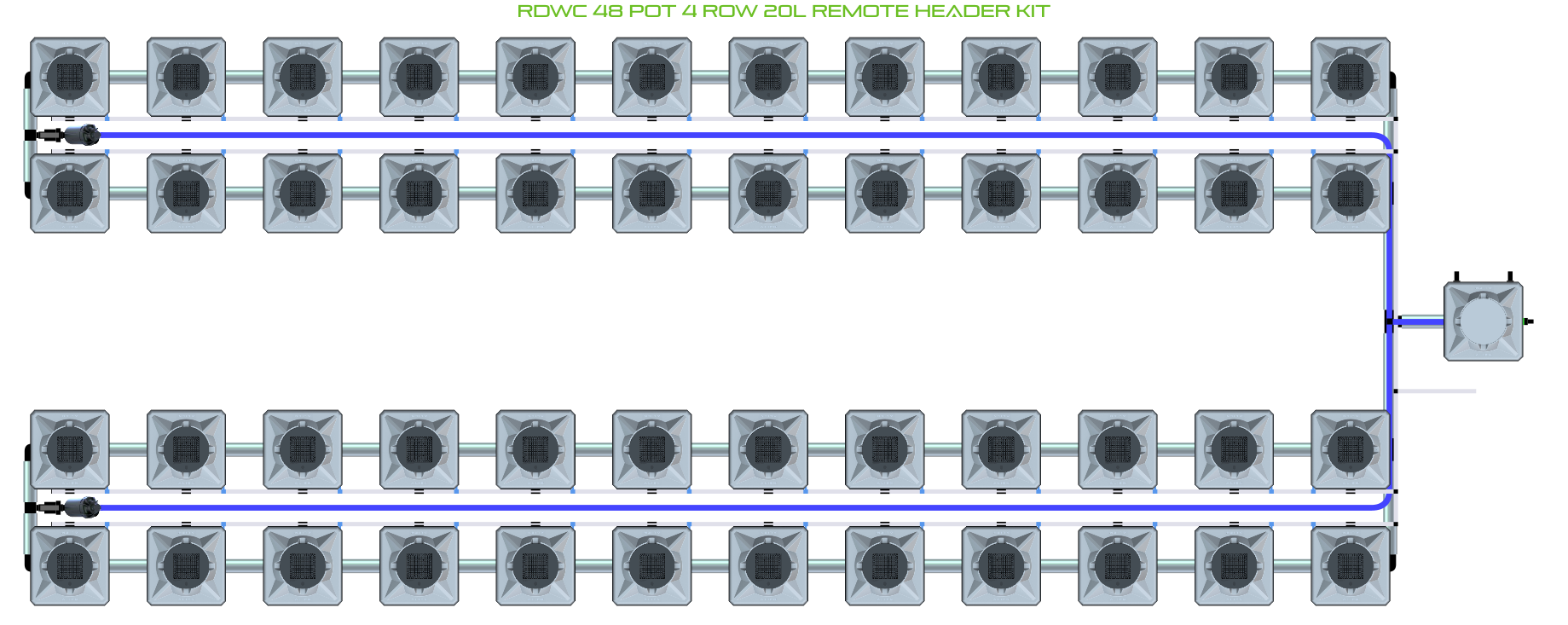 ALIEN RDWC 48 Pot 4 Row Kit