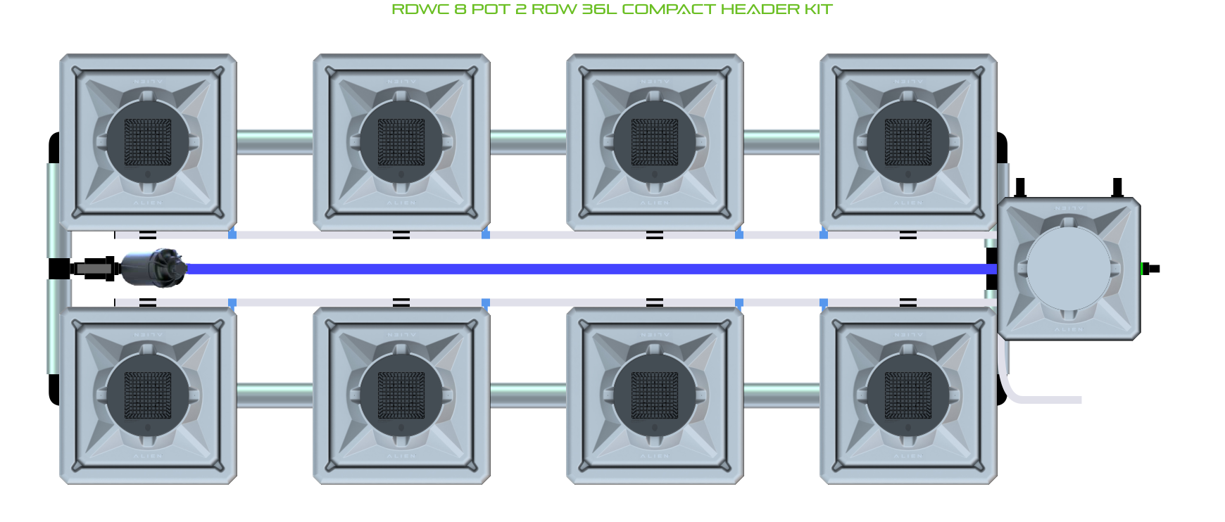 ALIEN RDWC 8 Pot 2 Row Kit