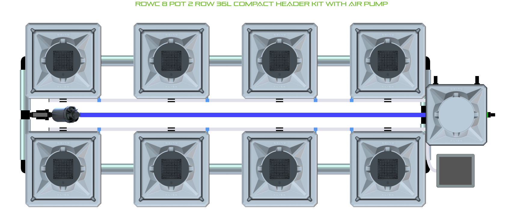 ALIEN RDWC 8 Pot 2 Row Kit