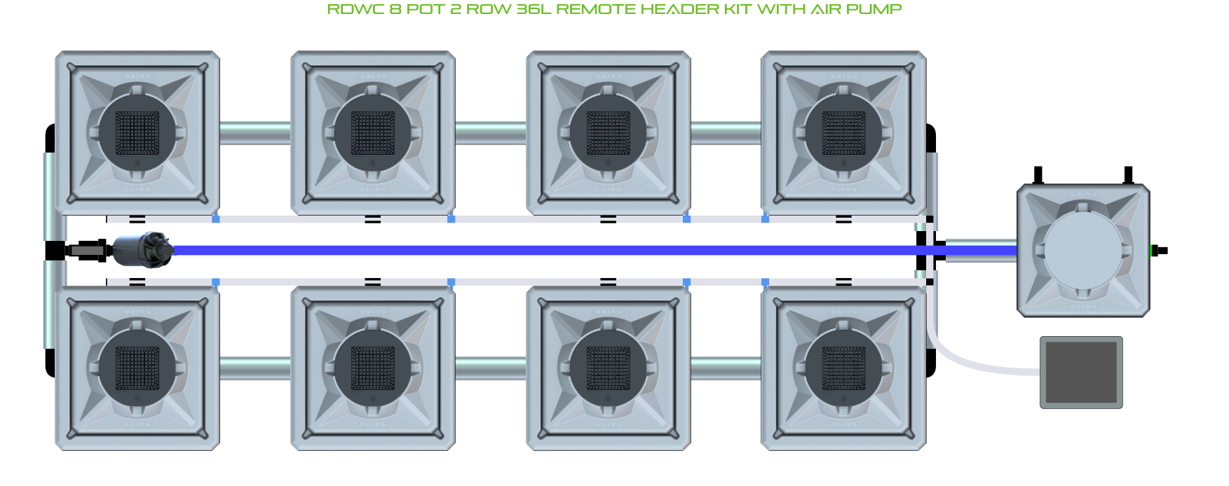 ALIEN RDWC 8 Pot 2 Row Kit