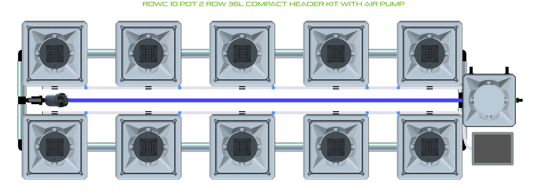 ALIEN RDWC 10 Pot 2 Row Kit