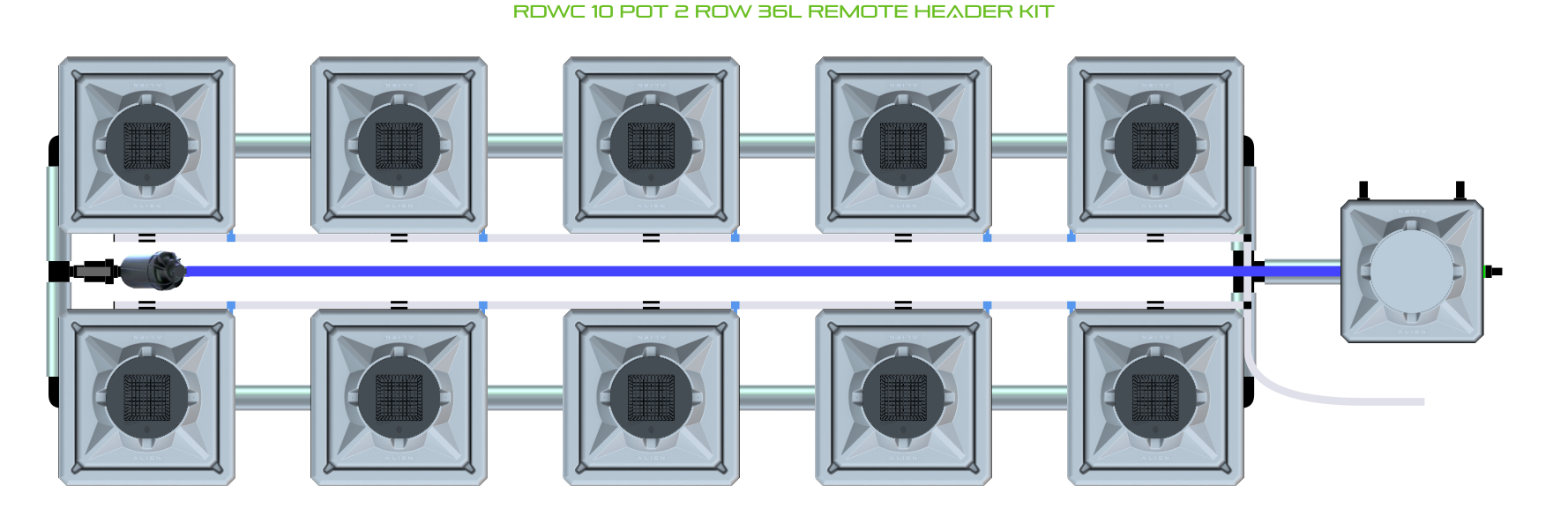 ALIEN RDWC 10 Pot 2 Row Kit