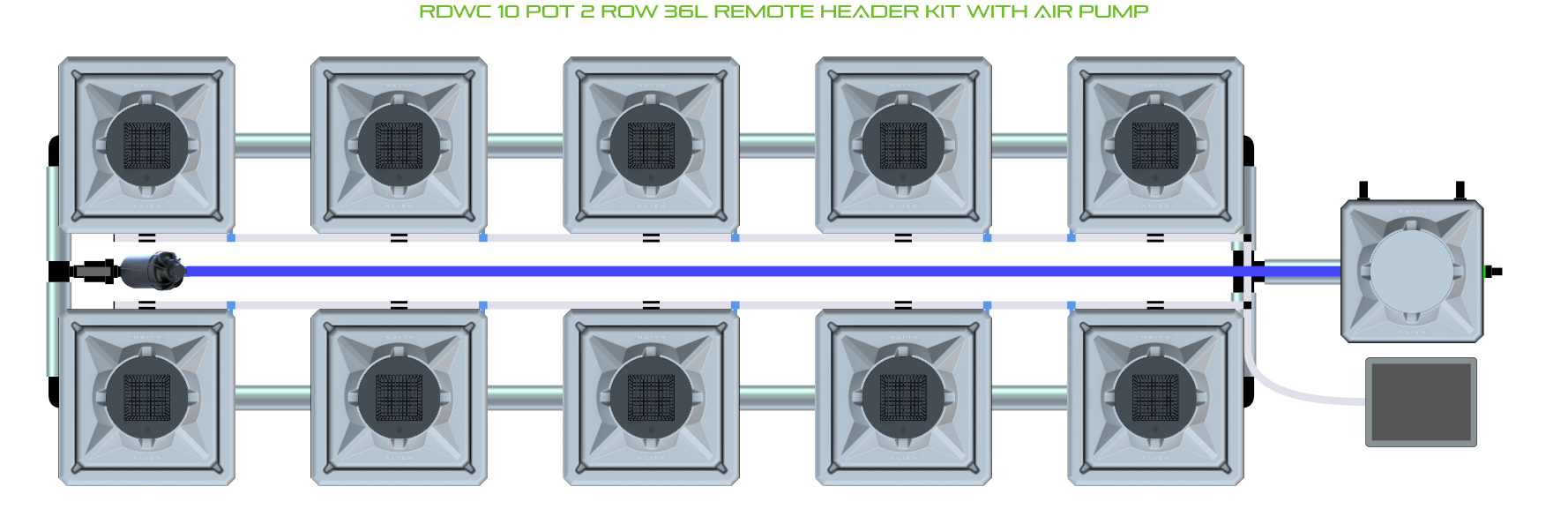 ALIEN RDWC 10 Pot 2 Row Kit