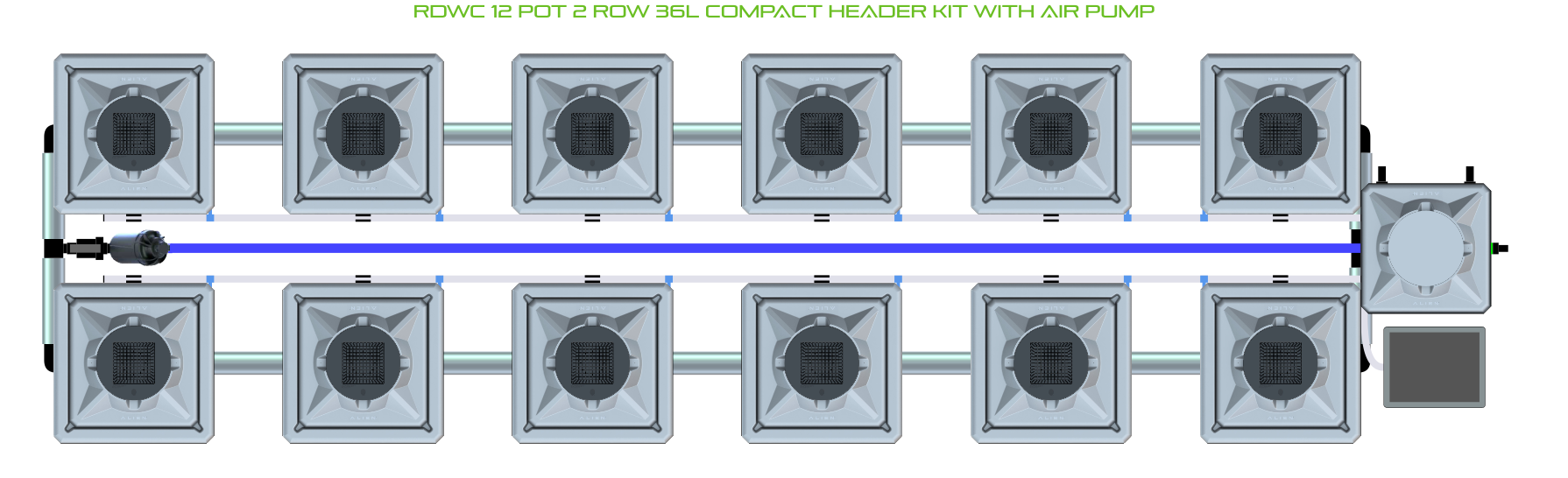 ALIEN RDWC 12 Pot 2 Row Kit