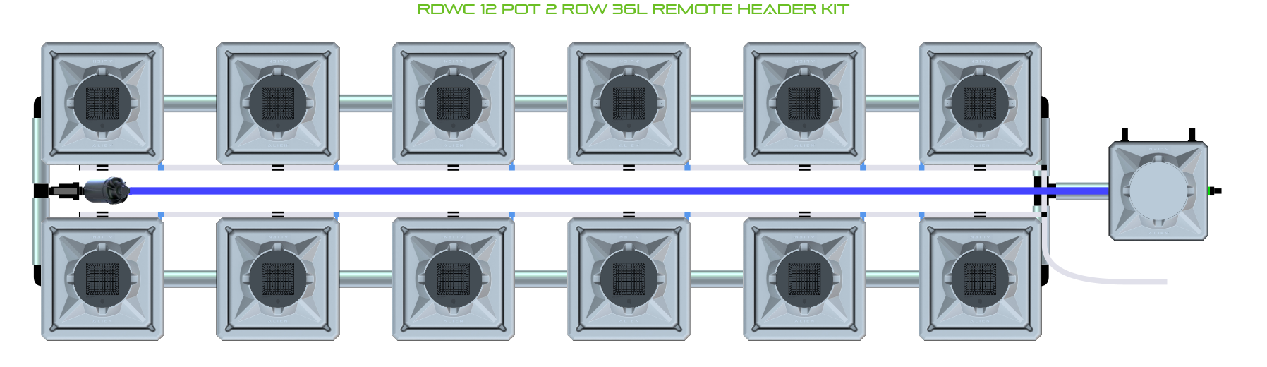 ALIEN RDWC 12 Pot 2 Row Kit