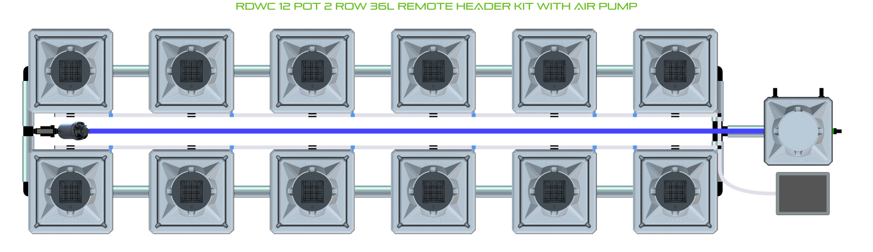 ALIEN RDWC 12 Pot 2 Row Kit