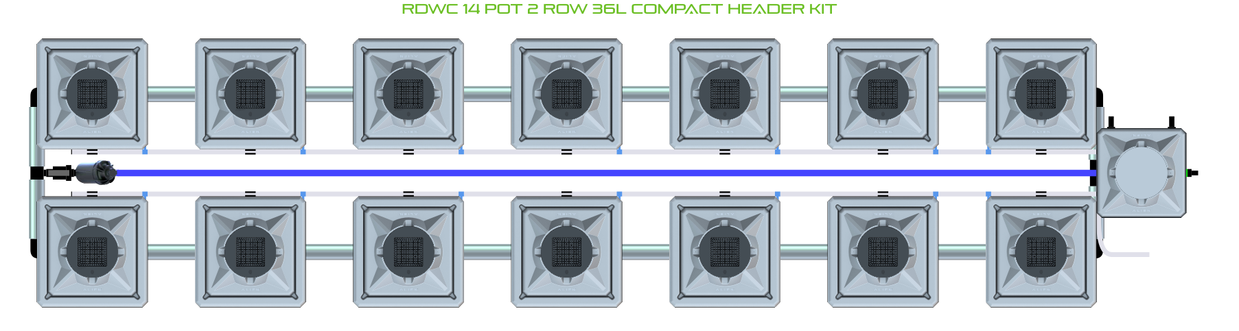 ALIEN RDWC 14 Pot 2 Row Kit