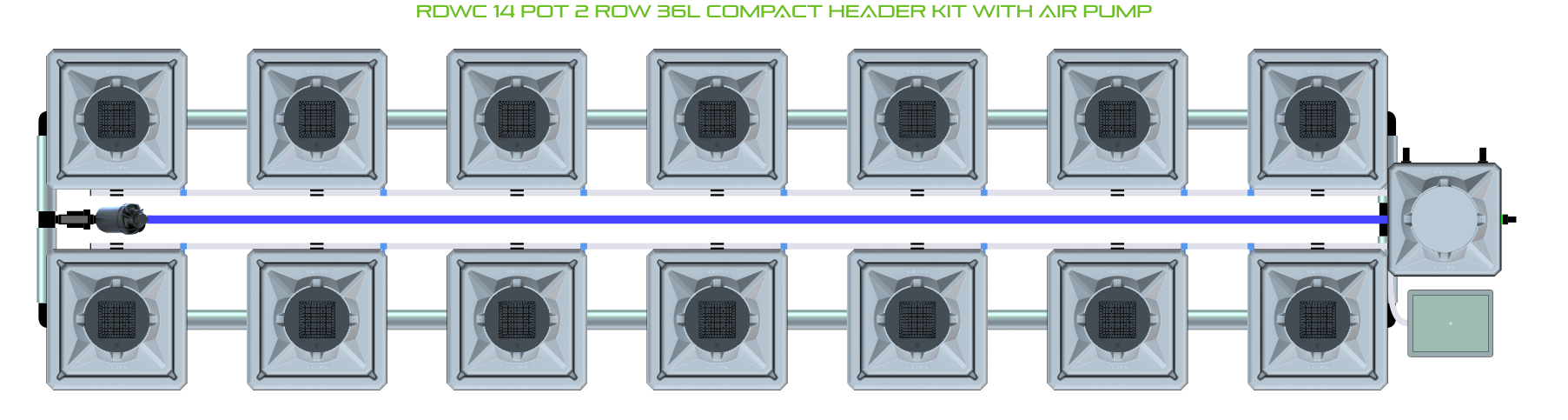 ALIEN RDWC 14 Pot 2 Row Kit