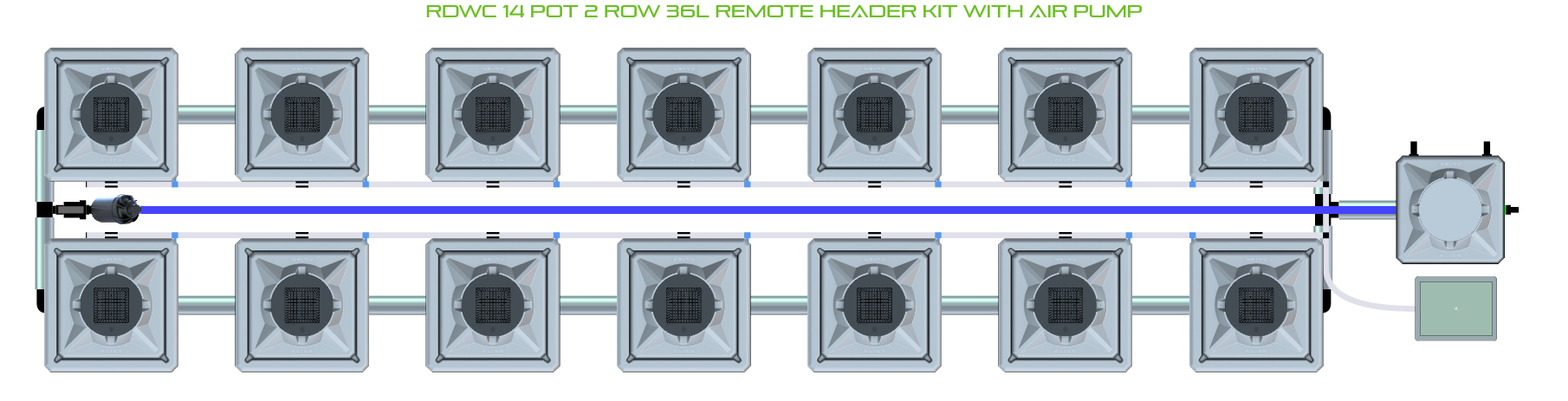 ALIEN RDWC 14 Pot 2 Row Kit
