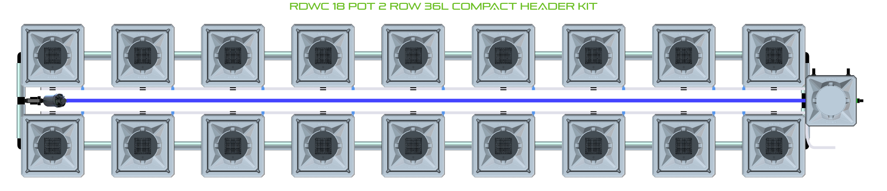 ALIEN RDWC 18 Pot 2 Row Kit