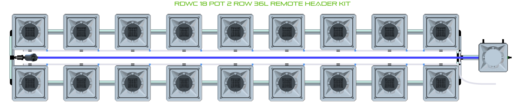 ALIEN RDWC 18 Pot 2 Row Kit