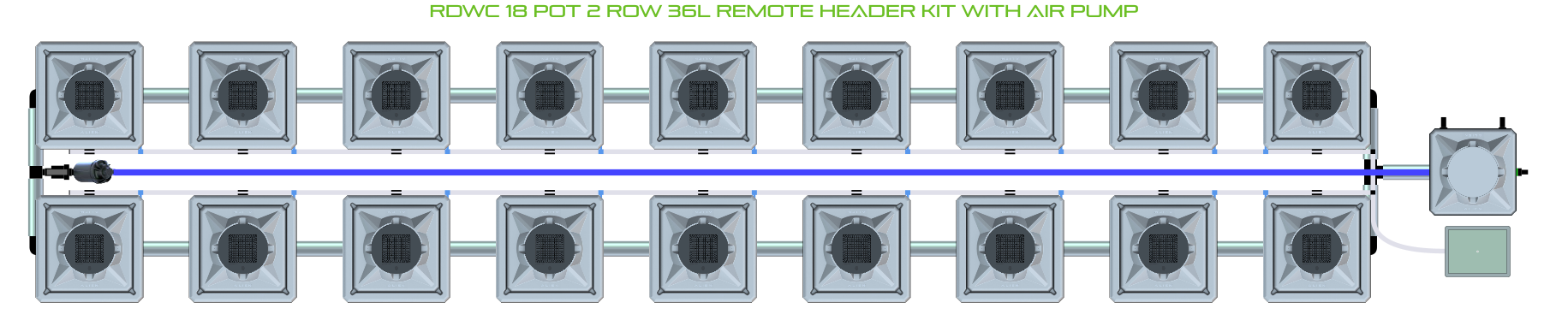 ALIEN RDWC 18 Pot 2 Row Kit