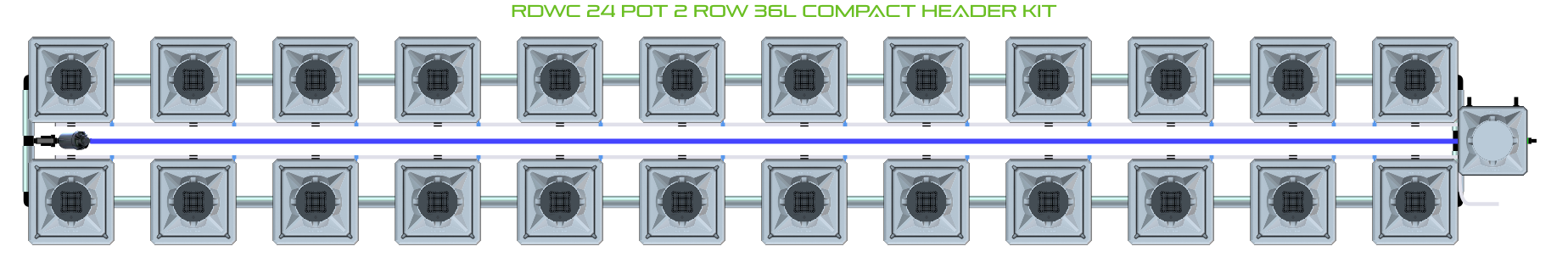 ALIEN RDWC 24 Pot 2 Row Kit