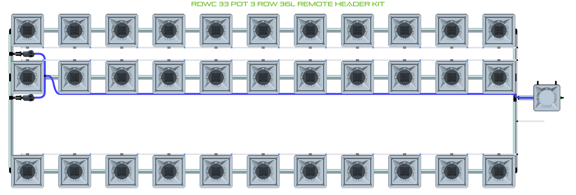 ALIEN RDWC 33 Pot 3 Row Kit