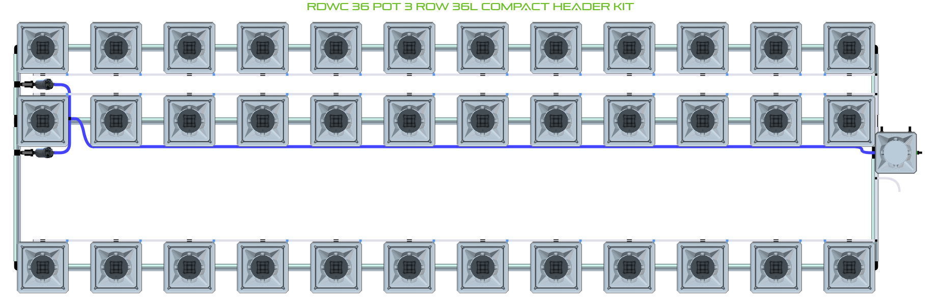 ALIEN RDWC 36 Pot 3 Row Kit