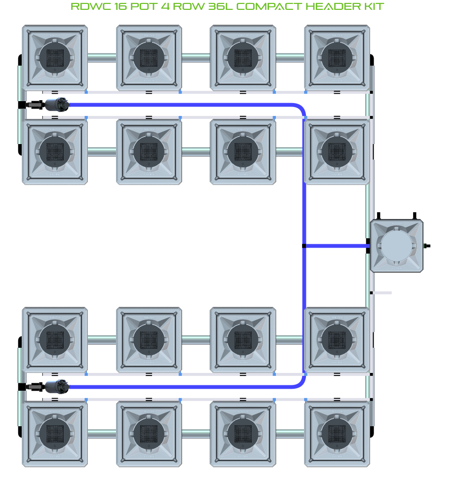 ALIEN RDWC 16 Pot 4 Row Kit