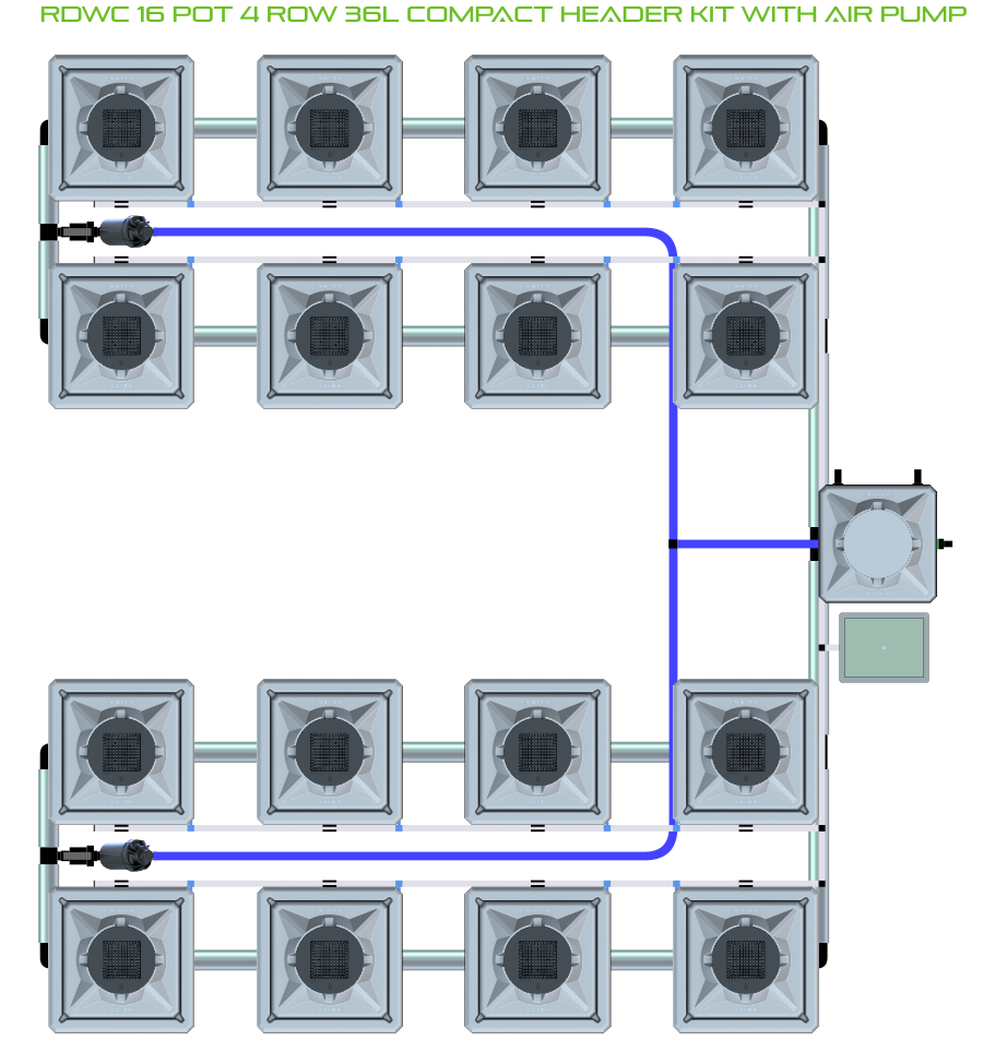 ALIEN RDWC 16 Pot 4 Row Kit
