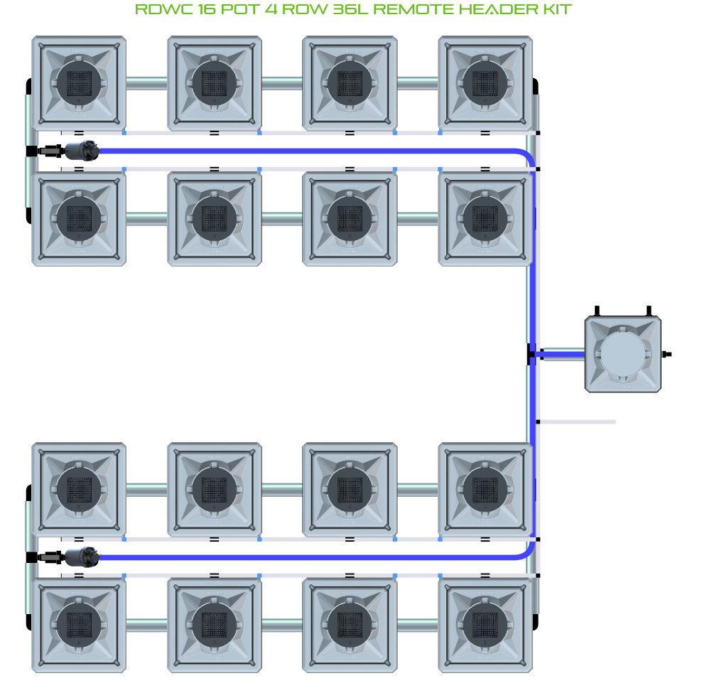 ALIEN RDWC 16 Pot 4 Row Kit