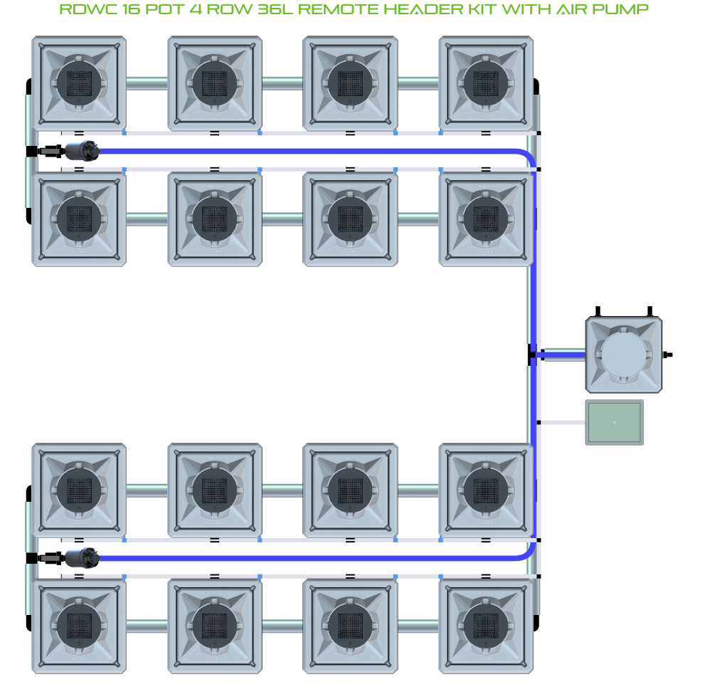 ALIEN RDWC 16 Pot 4 Row Kit