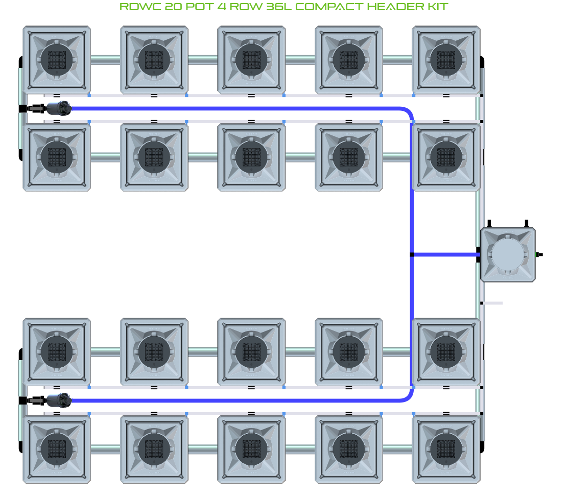 ALIEN RDWC 20 Pot 4 Row Kit
