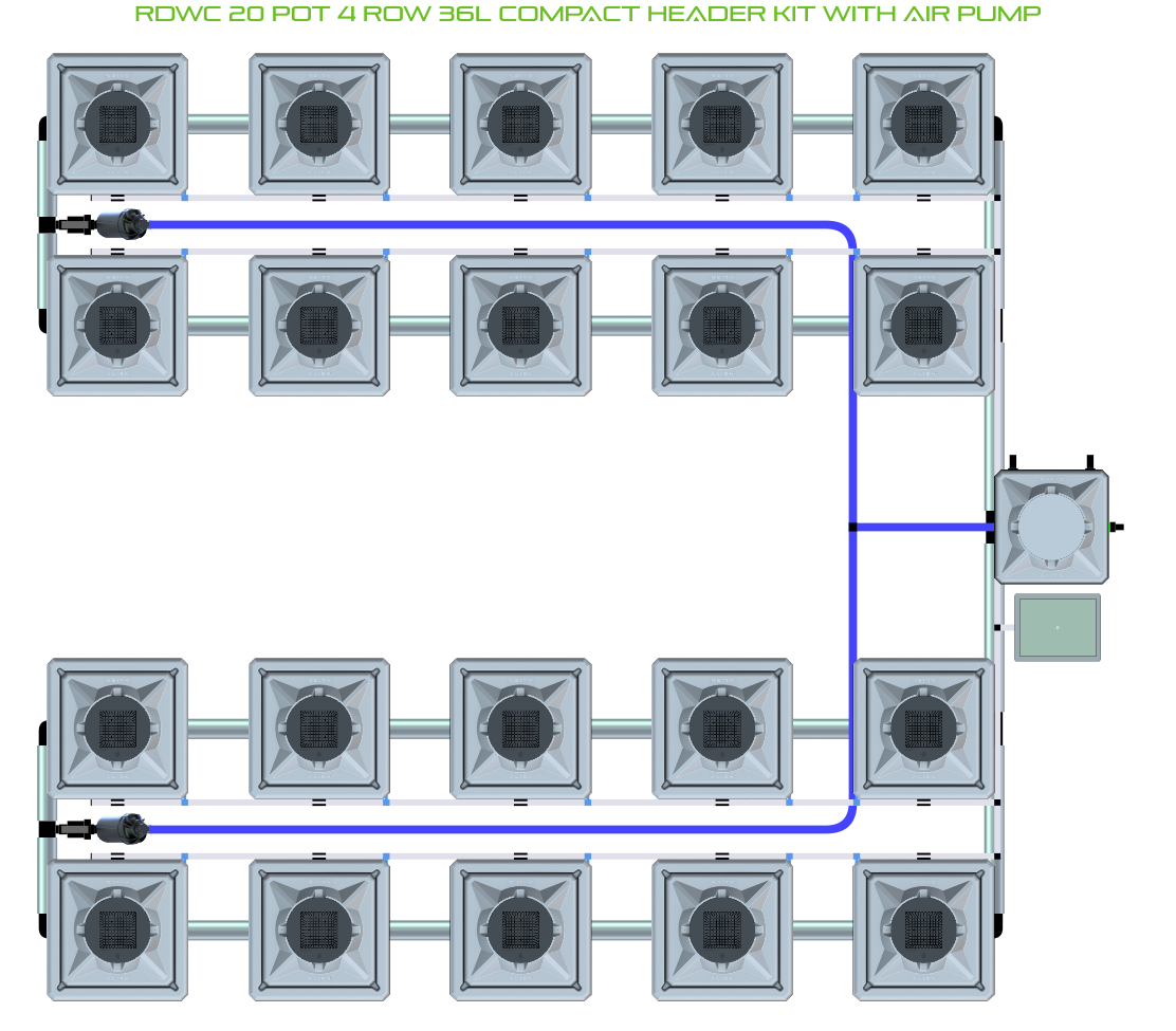 ALIEN RDWC 20 Pot 4 Row Kit