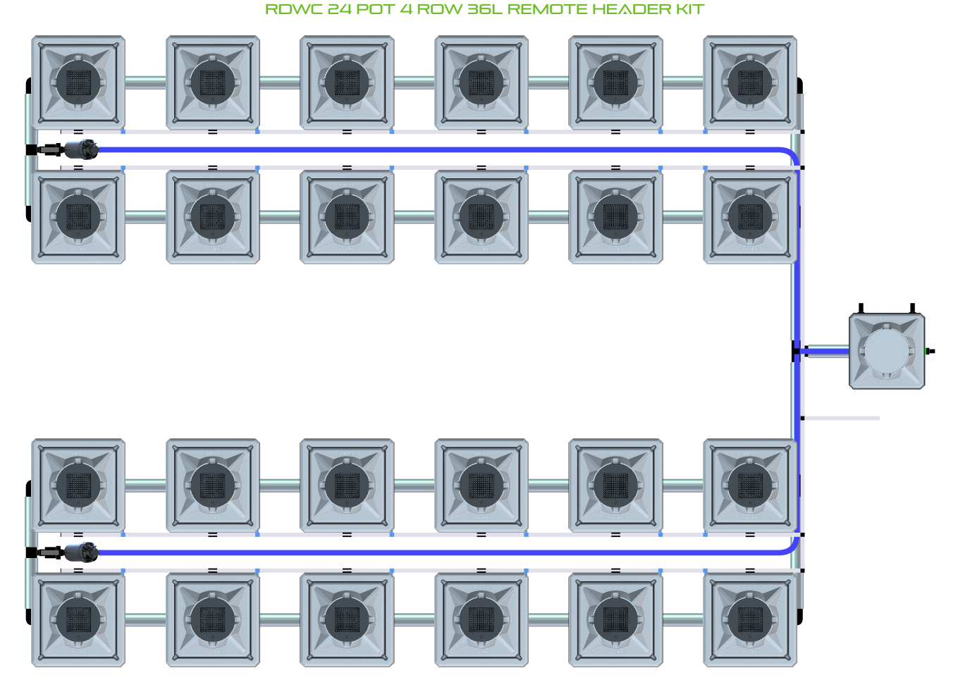 ALIEN RDWC 24 Pot 4 Row Kit