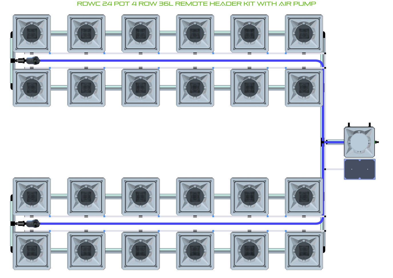 ALIEN RDWC 24 Pot 4 Row Kit