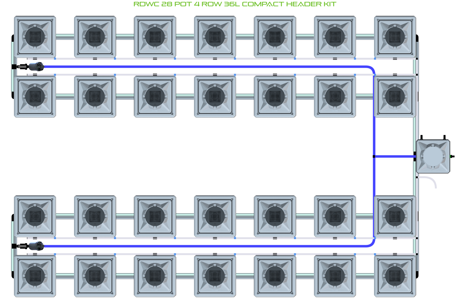 ALIEN RDWC 28 Pot 4 Row Kit