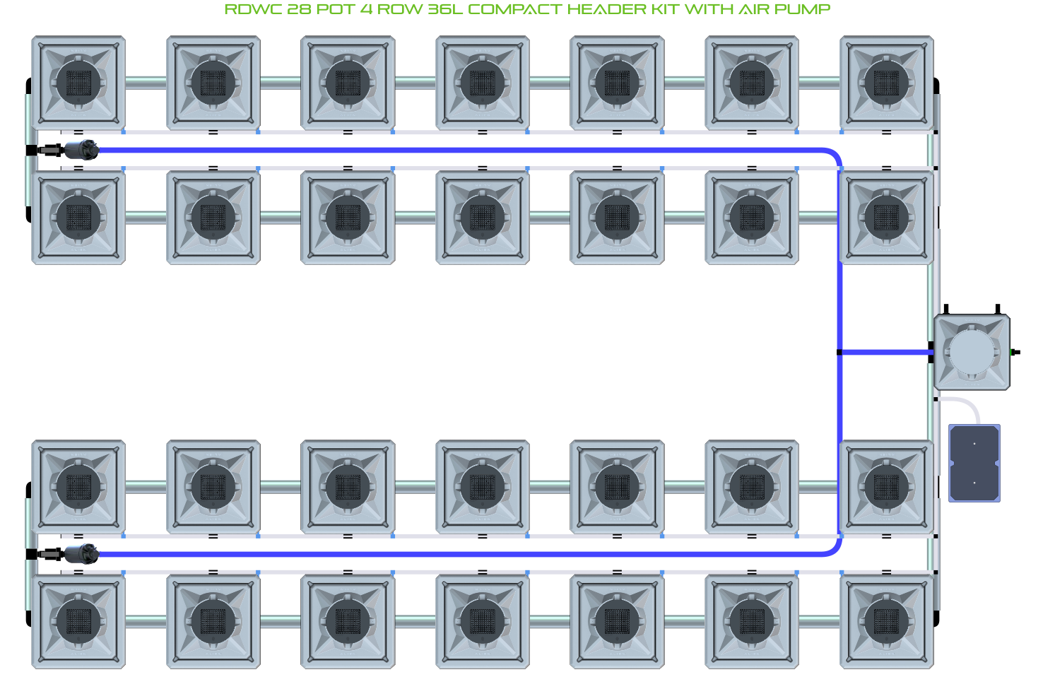 ALIEN RDWC 28 Pot 4 Row Kit