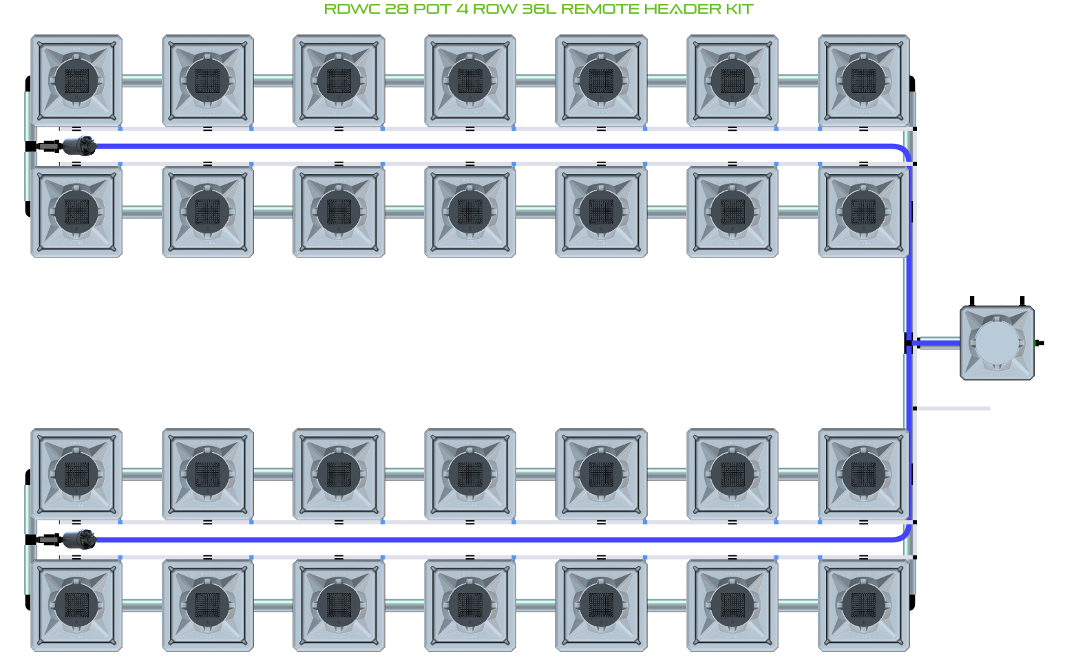 ALIEN RDWC 28 Pot 4 Row Kit