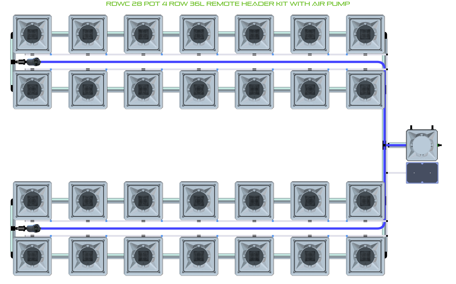 ALIEN RDWC 28 Pot 4 Row Kit