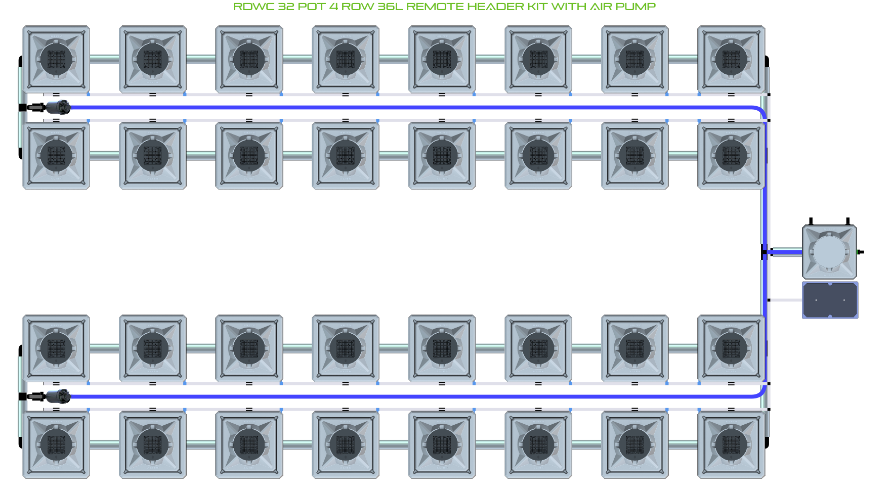 ALIEN RDWC 32 Pot 4 Row Kit