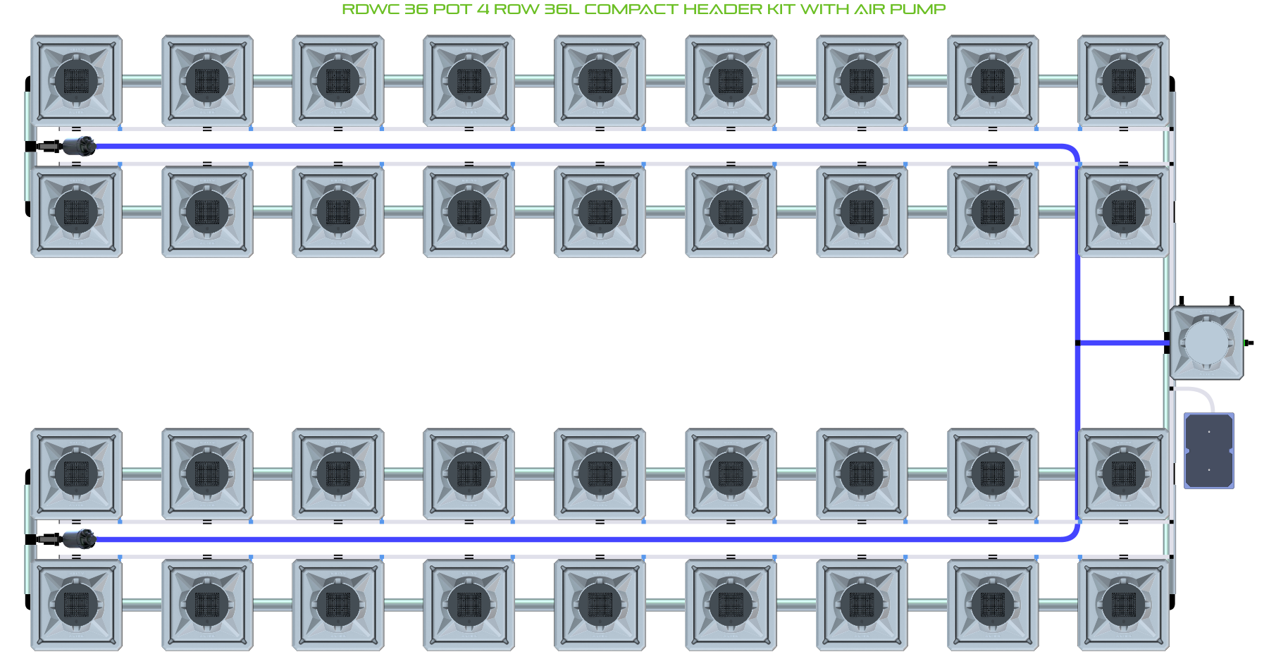 ALIEN RDWC 36 Pot 4 Row Kit