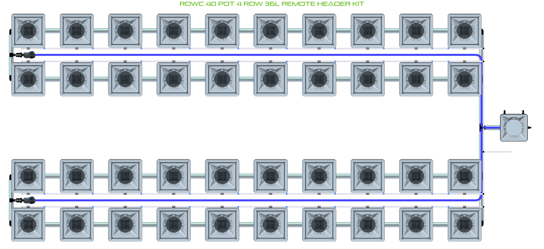ALIEN RDWC 40 Pot 4 Row Kit
