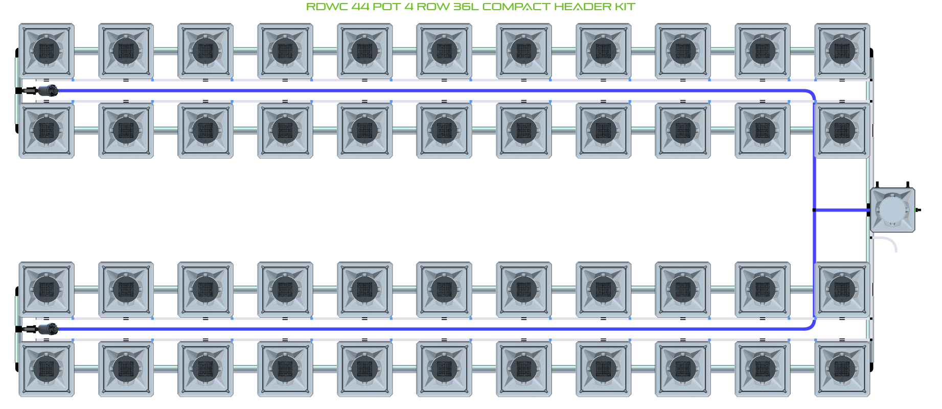 ALIEN RDWC 44 Pot 4 Row Kit