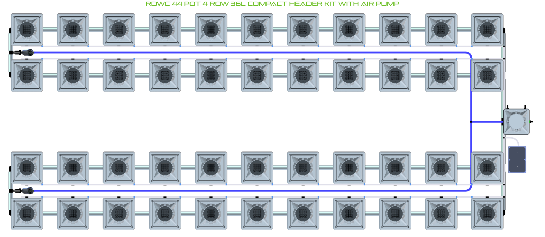 ALIEN RDWC 44 Pot 4 Row Kit