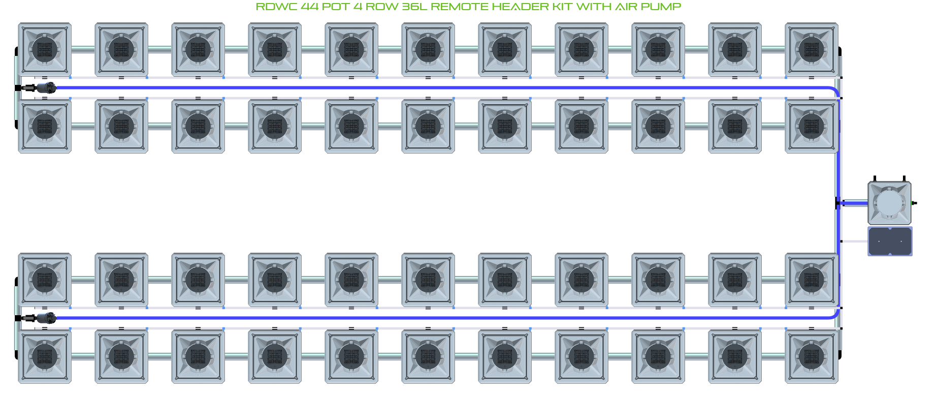 ALIEN RDWC 44 Pot 4 Row Kit
