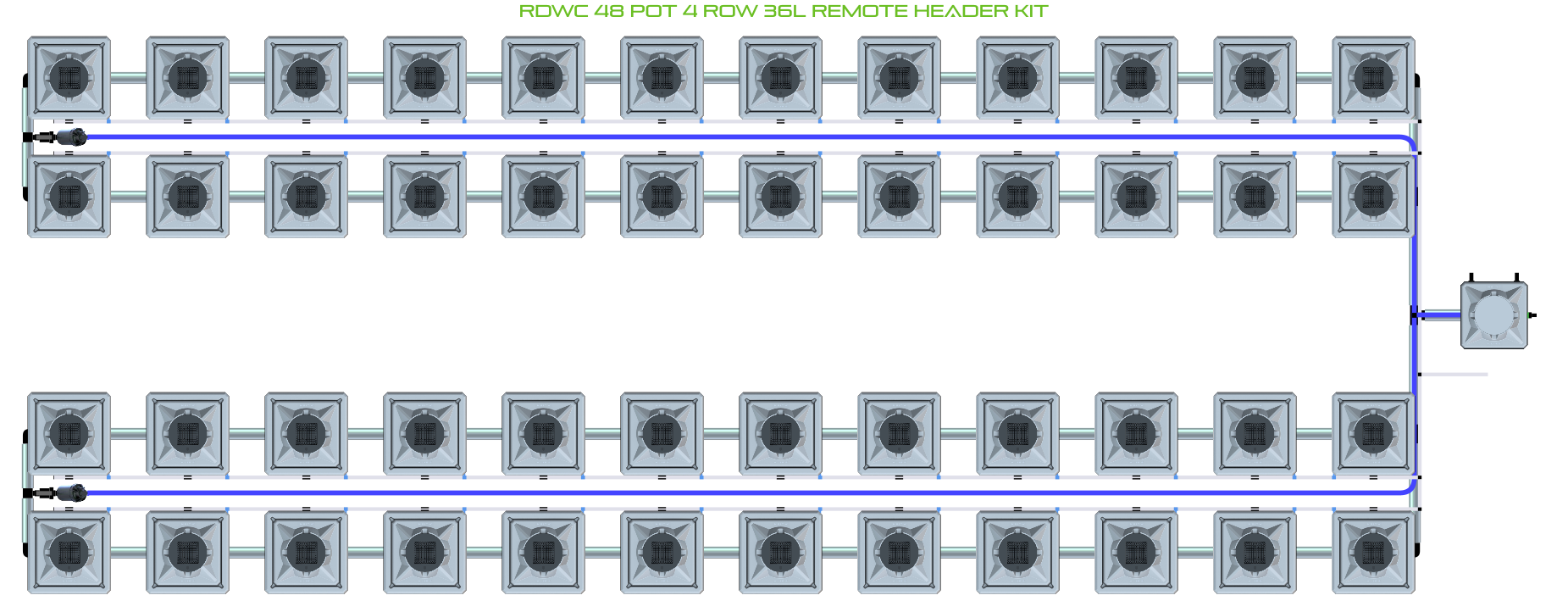 ALIEN RDWC 48 Pot 4 Row Kit