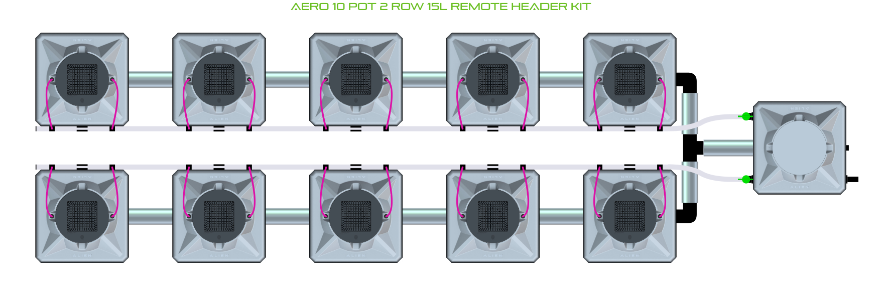 ALIEN AERO 10 Pot 2 Row Kit