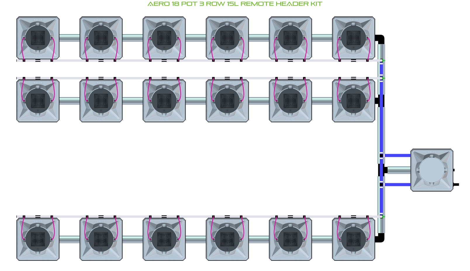 ALIEN AERO 18 Pot 3 Row Kit