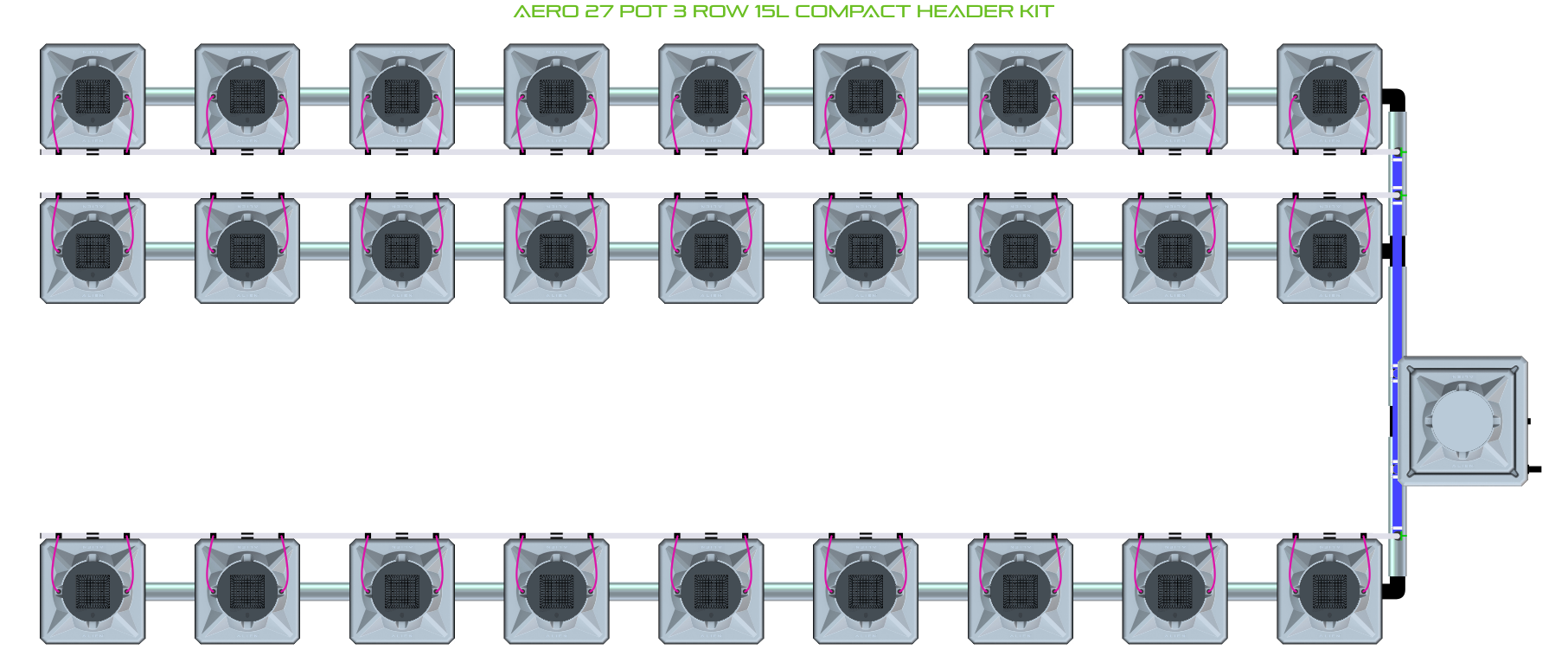 ALIEN AERO 27 Pot 3 Row Kit
