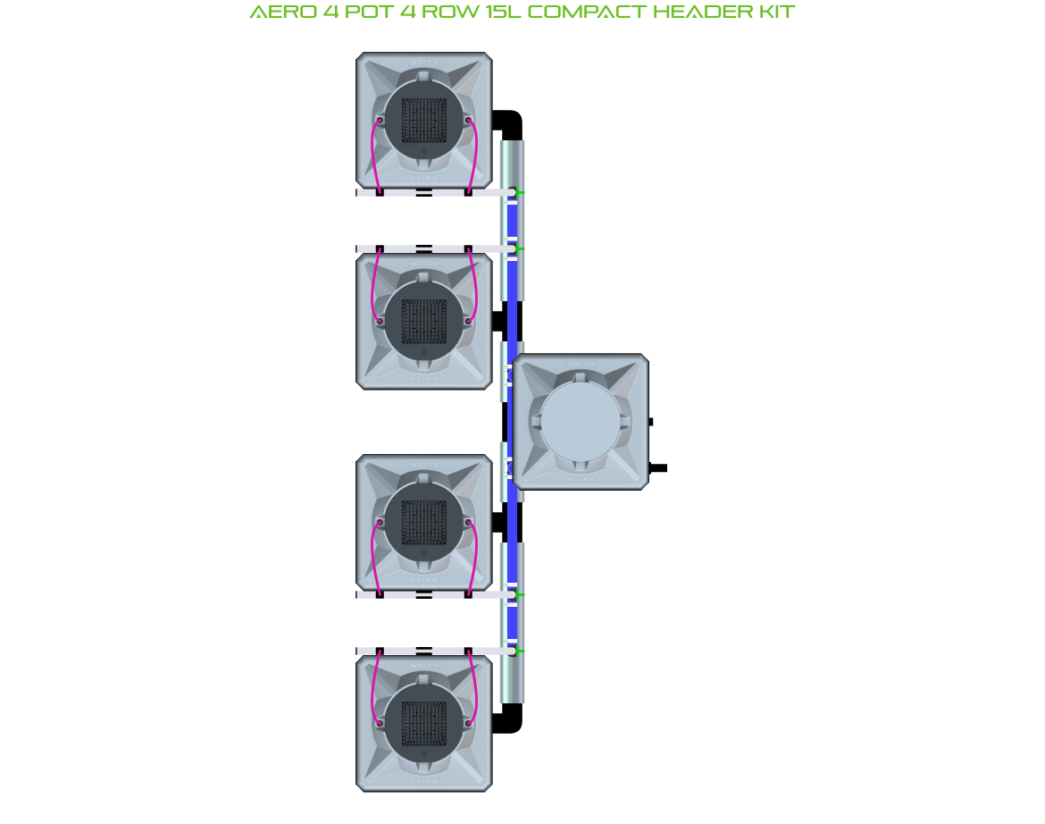 ALIEN AERO 4 Pot 4 Row Kit