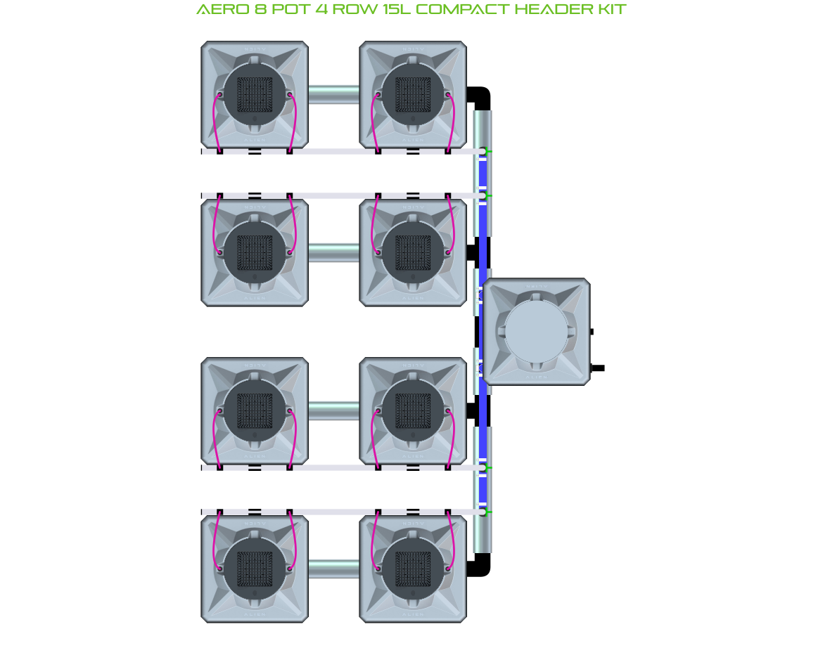 ALIEN AERO 8 Pot 4 Row Kit