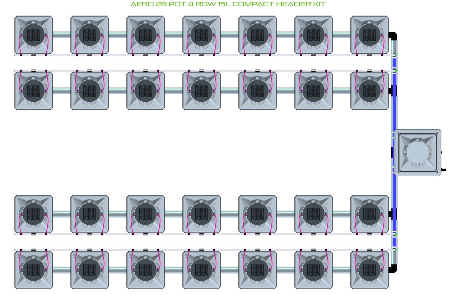 ALIEN AERO 28 Pot 4 Row Kit