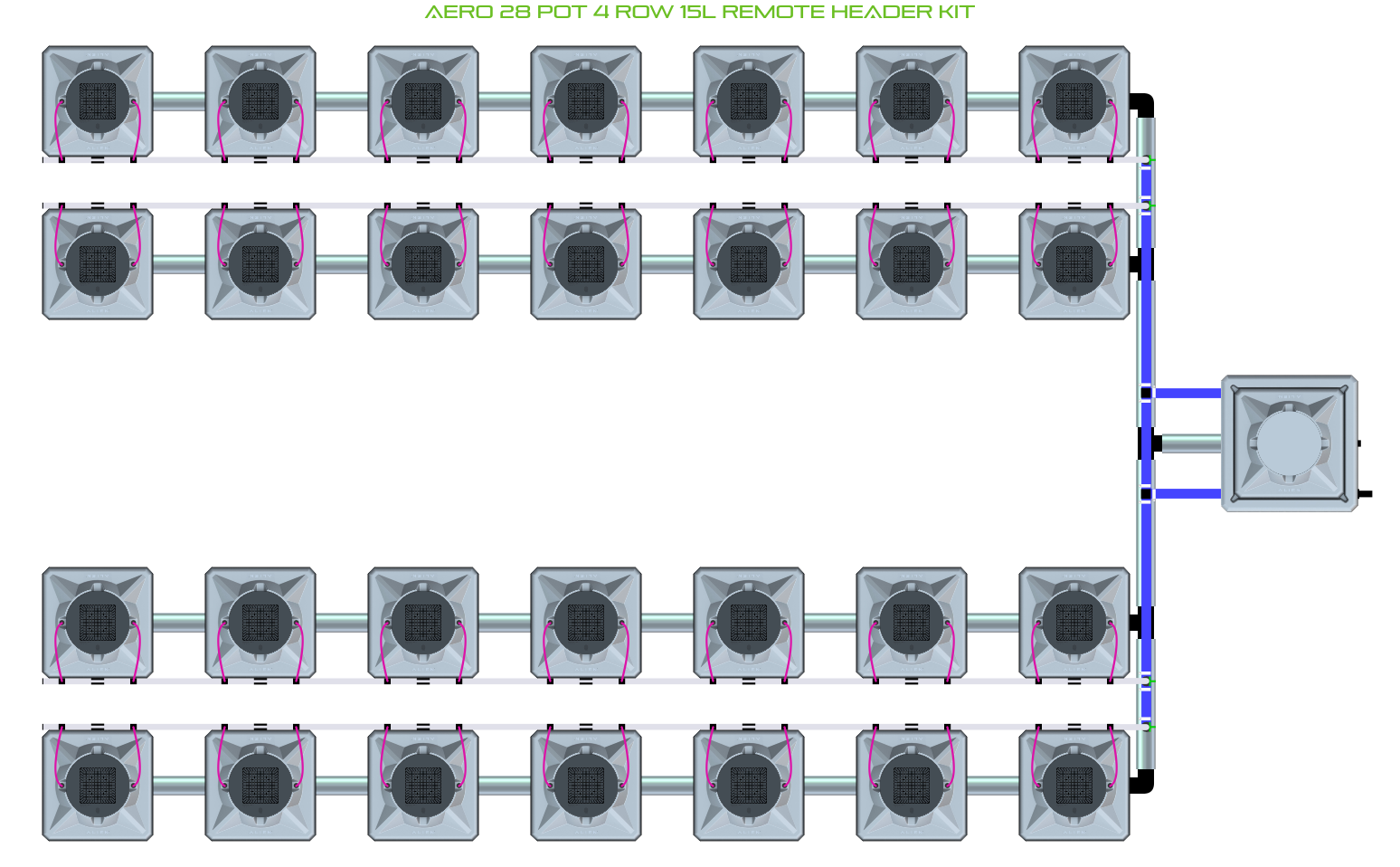 ALIEN AERO 28 Pot 4 Row Kit